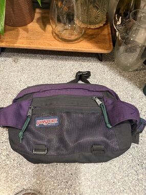 Jansport Vintage 90s Purple Adult Fannypack Hiking Waist Bag Nylon Made In USA